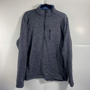 Woolrich men's large 1/2 Zip Fleece Mock Neck Fleece Pullover Sweater Mixed Gray